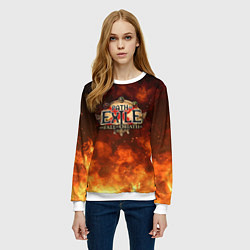 Свитшот женский Path of Exile Logo Путь изгнанника Лого Z, цвет: 3D-белый — фото 2