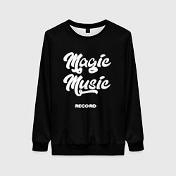 Свитшот женский Magic Music Record White on Black, цвет: 3D-черный