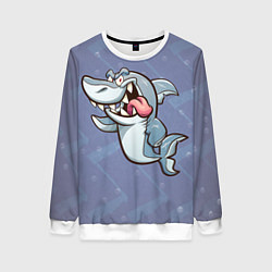 Свитшот женский Акула, цвет: 3D-белый