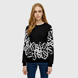 Свитшот женский КАЛЛИГРАФИЯ CALLIGRAPHY, цвет: 3D-черный — фото 2