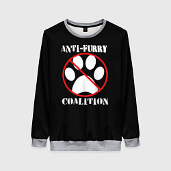 Свитшот женский Anti-Furry coalition, цвет: 3D-меланж