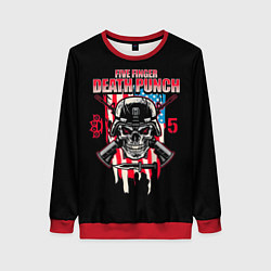 Свитшот женский 5FDP Five Finger Death Punch, цвет: 3D-красный