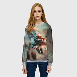 Свитшот женский 2B Nier Automata Z, цвет: 3D-меланж — фото 2