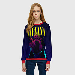Свитшот женский Nirvana Neon, цвет: 3D-красный — фото 2