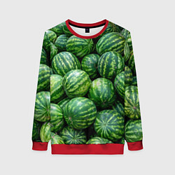 Свитшот женский Арбузы, цвет: 3D-красный