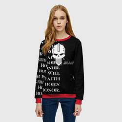 Свитшот женский Боевой клич Железные войны, цвет: 3D-красный — фото 2