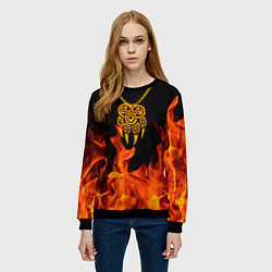 Свитшот женский ПЕЧАТЬ ВЕЛЕСА КУЛОН, цвет: 3D-черный — фото 2