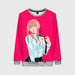 Свитшот женский Охотница на демонов Макима Chainsaw Man Makima, цвет: 3D-меланж