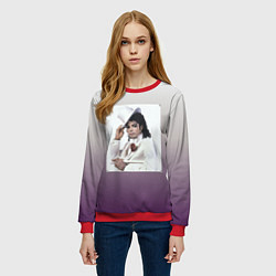 Свитшот женский Майкл Джексон навсегда, цвет: 3D-красный — фото 2