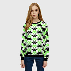 Свитшот женский Space Invaders Old game Z, цвет: 3D-черный — фото 2