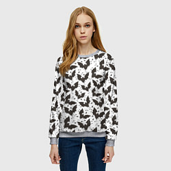 Свитшот женский Летучие мыши, цвет: 3D-меланж — фото 2