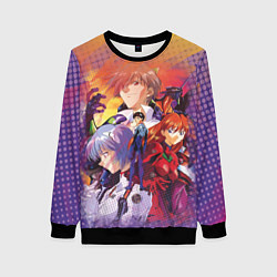 Свитшот женский Евангелион, цвет: 3D-черный
