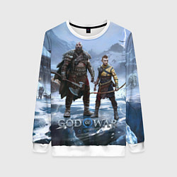 Свитшот женский Кратос и Атрей Рагнарек, цвет: 3D-белый