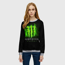 Свитшот женский MONSTER ENERGY NEON НЕОН, цвет: 3D-меланж — фото 2