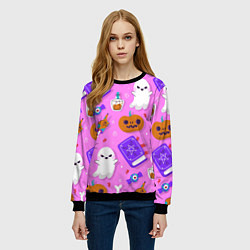 Свитшот женский Дневной Хэллоуин, цвет: 3D-черный — фото 2