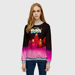 Свитшот женский Deep Purple - Burn, цвет: 3D-меланж — фото 2