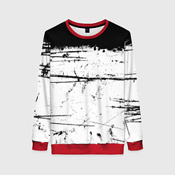 Свитшот женский ИСПАЧКАННЫЙ КРАСКОЙ, цвет: 3D-красный