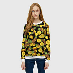 Свитшот женский Ананасы, цвет: 3D-белый — фото 2