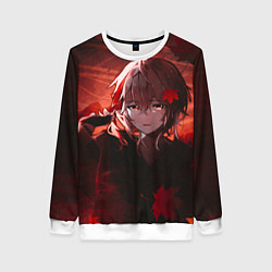 Свитшот женский Кадзуха в кленовых листьях, цвет: 3D-белый