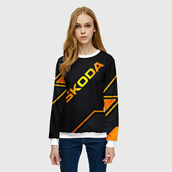 Свитшот женский Skoda Gold Шкода, цвет: 3D-белый — фото 2