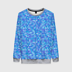 Женский свитшот Голубая пиксель абстракция