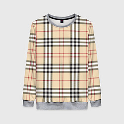 Свитшот женский Клетчатый принт в стиле Burberry, цвет: 3D-меланж