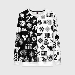 Свитшот женский DESTINY LOGOBOMBING ЧЁРНО БЕЛОЕ, цвет: 3D-белый