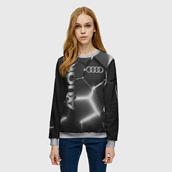 Свитшот женский AUDI GREY 3D ПЛИТЫ, цвет: 3D-меланж — фото 2