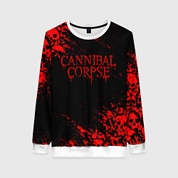 Свитшот женский CANNIBAL CORPSE КРАСНЫЕ ЧЕРЕПА, цвет: 3D-белый