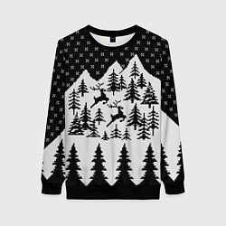 Женский свитшот Северные Олени в Горах