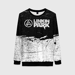 Свитшот женский Линкин Парк Лого Рок ЧБ Linkin Park Rock, цвет: 3D-черный