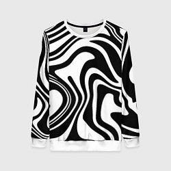 Свитшот женский Черно-белые полосы Black and white stripes, цвет: 3D-белый