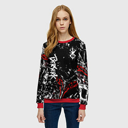 Свитшот женский Берсерк Черная маска, цвет: 3D-красный — фото 2