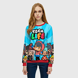 Свитшот женский Toca Life: Friends, цвет: 3D-красный — фото 2