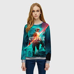 Свитшот женский Battlefield 2042 игровой арт, цвет: 3D-меланж — фото 2
