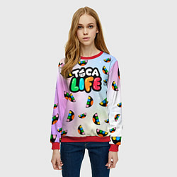 Свитшот женский Toca Life: Smile Logo, цвет: 3D-красный — фото 2
