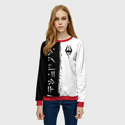Свитшот женский THE ELDER SCROLLS SKYRIM FUS RO DAH ЧЁРНО БЕЛЫЙ, цвет: 3D-красный — фото 2