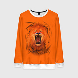 Свитшот женский ЛЕВ СКВОЗЬ ТКАНЬ, цвет: 3D-белый