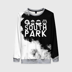 Свитшот женский Все пацаны на черном фоне Южный Парк, цвет: 3D-меланж