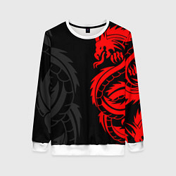 Свитшот женский КРАСНЫЙ ДРАКОН ТАТУ RED DRAGON TATTOO, цвет: 3D-белый