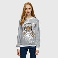 Свитшот женский Снежный тигр, цвет: 3D-белый — фото 2