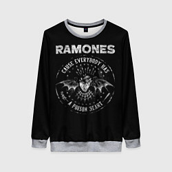 Свитшот женский Сердце Рамонс, цвет: 3D-меланж