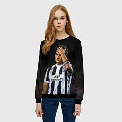 Свитшот женский Пауло Дибала, Dybala, цвет: 3D-черный — фото 2