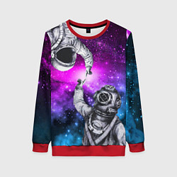 Женский свитшот Космонавт и водолаз - сотворение