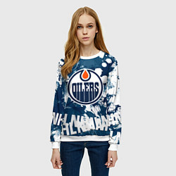 Свитшот женский Эдмонтон Ойлерз Edmonton Oilers, цвет: 3D-белый — фото 2