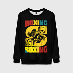 Свитшот женский Бокс, Boxing, цвет: 3D-черный