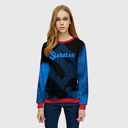 Свитшот женский Sabaton синий дым, цвет: 3D-красный — фото 2