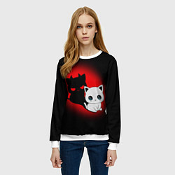 Свитшот женский КОТИК ДЬЯВОЛ KITTY DEVIL, цвет: 3D-белый — фото 2