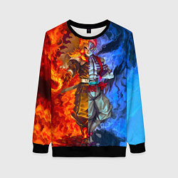 Женский свитшот Аказа и Ренгоку противостояние клинок рассекающий