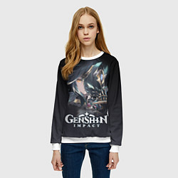 Свитшот женский ГенШин - игра с открытым миром, цвет: 3D-белый — фото 2